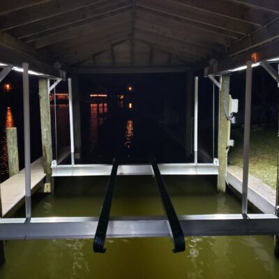 Custom Boat Lift, Boat house roof and deck