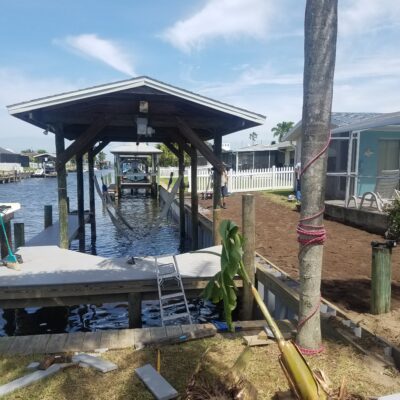 Custom Boat Lift Installation, Boat House, Custom Dock