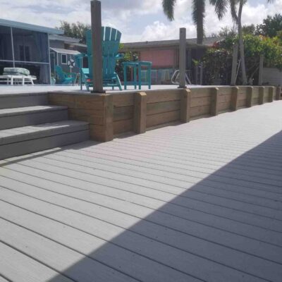 Custom Composite deck with Wood Bulkhead level walls